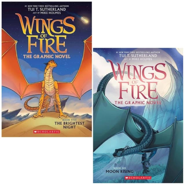 Wings of Fire Graphic Novel 2 Book Set The Brightest Night Moon Rising For Young Readers Tui T. Sutherland Books