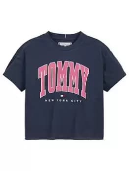 Tommy Hilfiger Girls Bold Varsity T-Shirt - Navy