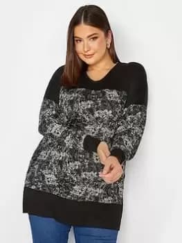 Yours Printed Long Sleeve Top, Black, Size 16, Women