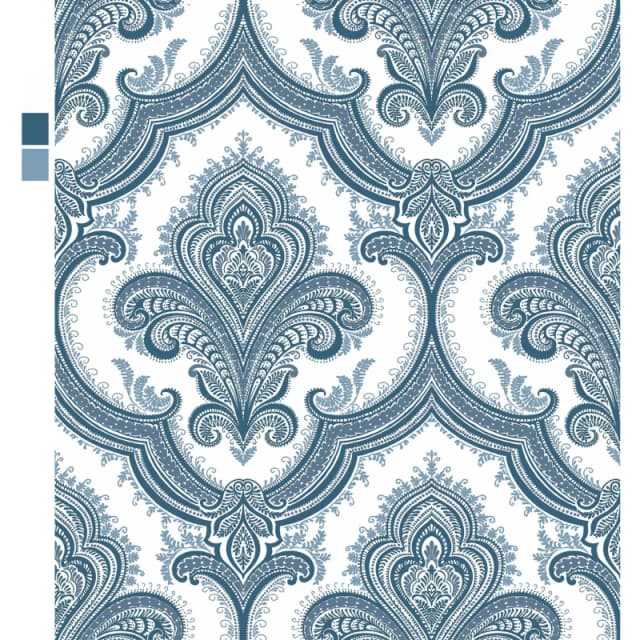 Design ID DID Damask Blue Wallpaper Blue unisex One Size