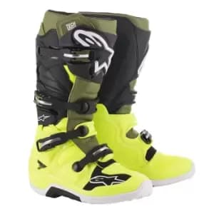 Alpinestars Tech 7 Motocross Boots, green-brown, Size 47, green-brown, Size 47