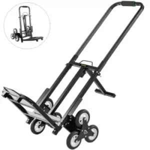 VEVOR Stair Climbing Cart 330lbs Capacity, Portable Folding Trolley with 6 Wheels, Stair Climber Hand Truck With Adjustable Handle For Pulling, All Te