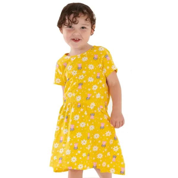 Regatta Girls Peppa Coolweave Cotton Jersey Summer Dress 48-60 Months (104-110cm) Maize Yellow RKD018G-Y3Q-48