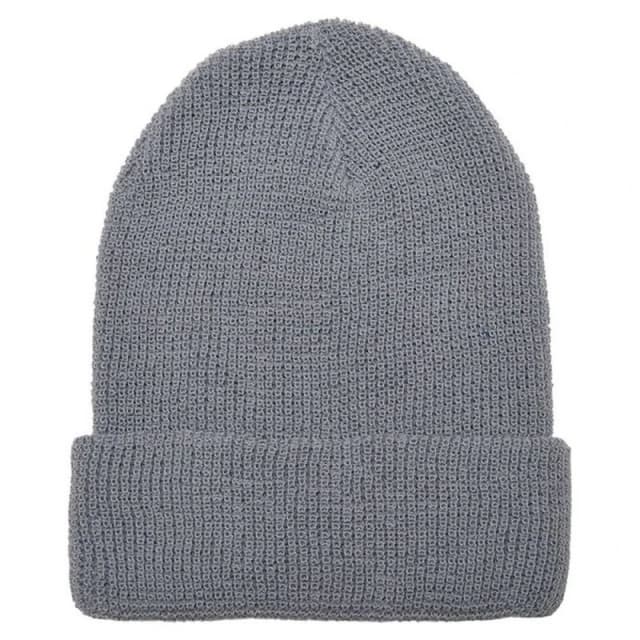Flexfit Flexfit Men Knitted Waffle Beanie in Grey Grey One Size Male 5063300291146