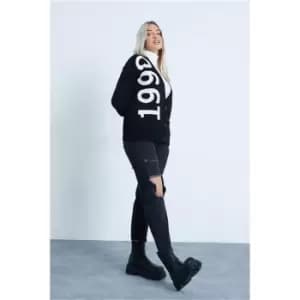 I Saw It First Black & White Year Varsity Cardigan - Black