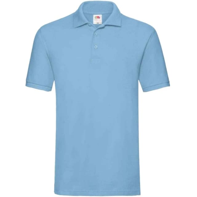 Fruit Of The Loom Fruit of the Loom Men Premium Cotton Pique Polo Shirt in Blue Size: Small Blue S Male 5063527578389