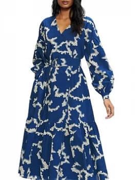 Ted Baker Oapall Oversized Wrap Dress - Mid Blue Size 1=8, Women