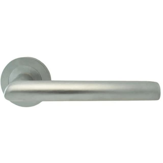 Loops PAIR Straight Mitred Bar Handle on Round Rose Concealed Fix Satin Chrome Multi