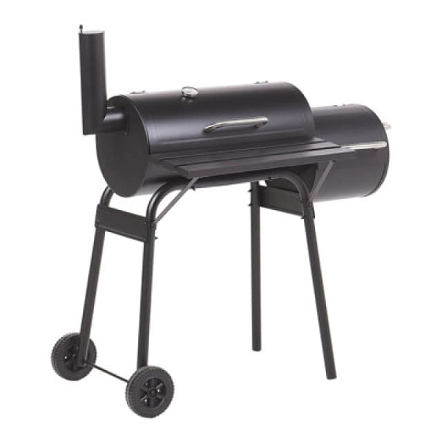 Beliani Charcoal Bbq Grill Katla With Smoker Metal Black