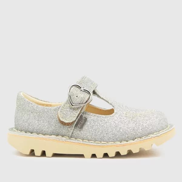 Kickers silver t bar cosmic Girls Toddler toddler Silver UK 11 (EU 29)