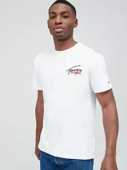 Tommy Jeans Classic Graphic Signature T-Shirt - White, Size 2XL, Men