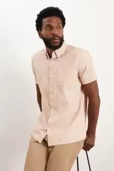 Short Sleeve Pink Ditsy Floral Button Down Shirt