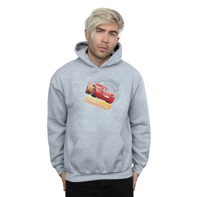 Disney Men Cars Lightning McQueen Hoodie in Grey Size: Small Grey S Male 5057245921381