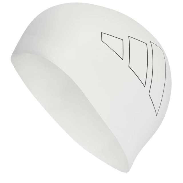 adidas 3 Stripes Swim Cap Adults - White White One Size