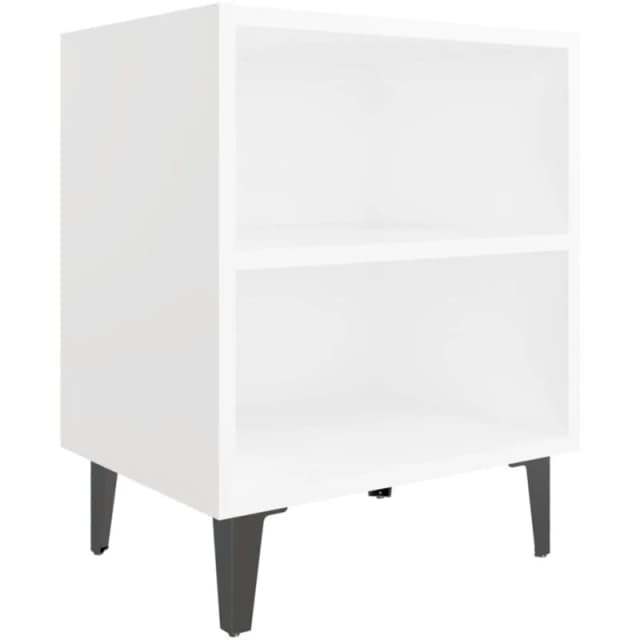 VIDAXL Bed Cabinet with Metal Legs White 40x30x50cm Vidaxl 8720286356067