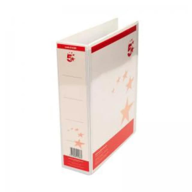 5 Star office 5 Star Office A4 Presentation Lever Arch File Polypropylene 58mm White 814360