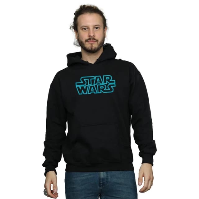 Star Wars Star Wars Men Neon Sign Logo Hoodie in Black Size: Small Black S Male 5057864243031