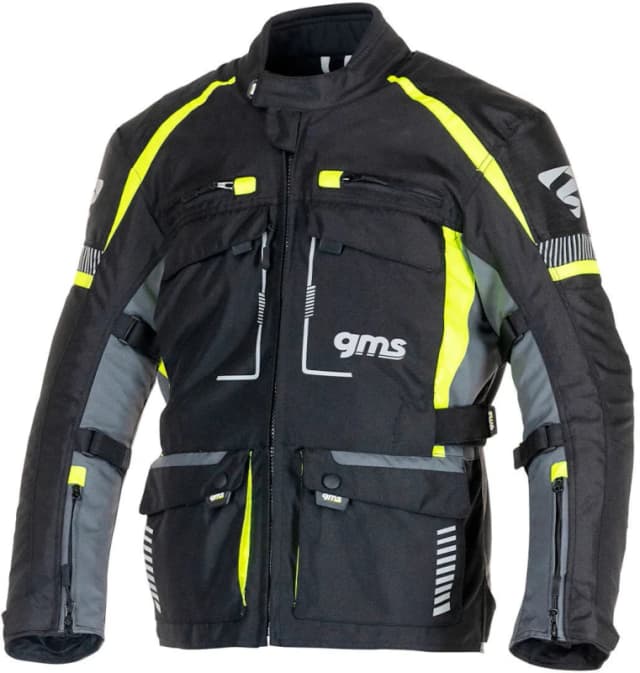 GMS Everest 3in1 Motorcycle Textile Jacket, black-yellow, Size L for Men