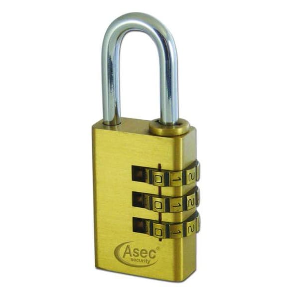 ASEC Brass Open Shackle Combination Padlock