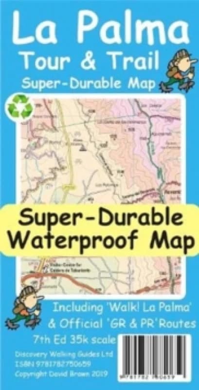 La Palma Tour & Trail Map Sheet map, folded