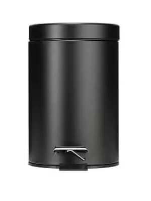 Croydex Matt Black 3 Litre Pedal Bin