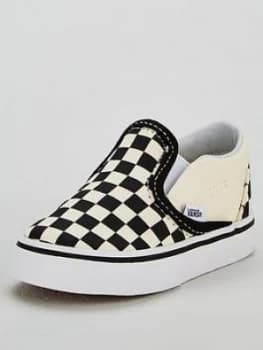 Vans Classic Checkerboard Slip-on, Black/White, Size 8