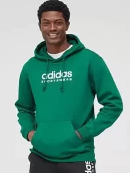 adidas Sportswear All SZN Overhead Hoodie - Green, Size 2XL, Men