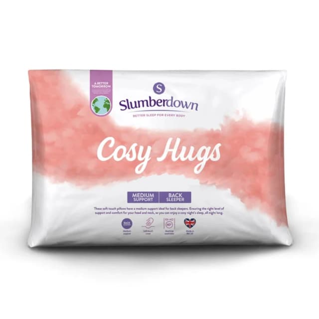 Slumberdown 2 Pack Cosy Hugs Medium Support Pillows White
