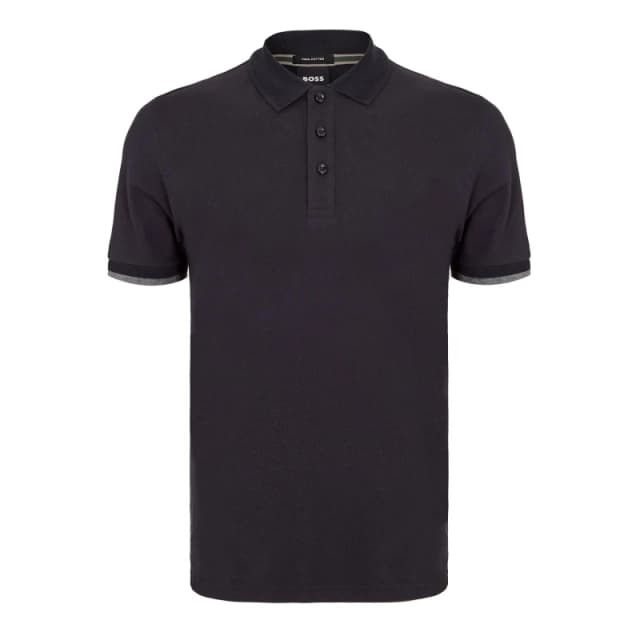 Boss Mens Phillipson Short Sleeve Polo Shirt Open Blue male S