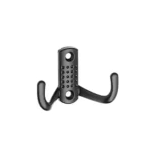 GTV Double Hat Coat Hanger Hook Door Wall Bath Small - Black, Pack of 20
