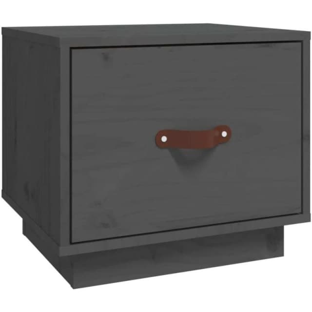 Vidaxl Bedside Cabinet Grey 40X34X35cm Solid Wood Pine, Grey 818289