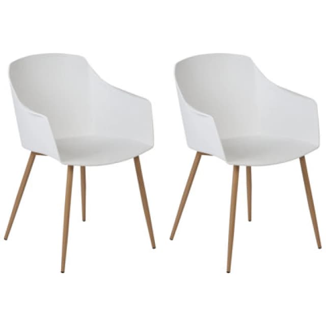 Beliani Set Of 2 Dining Chairs Fonda Ii White
