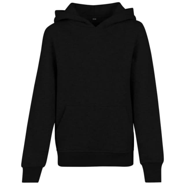 Build Your Brand Plain Hoodie in Black Size: 4-6 Years Black Unisex 4-6 Years