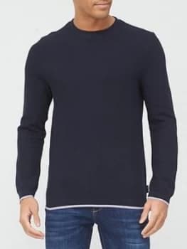Ted Baker Swetty Textured Knitted Jumper - Navy Size M Men