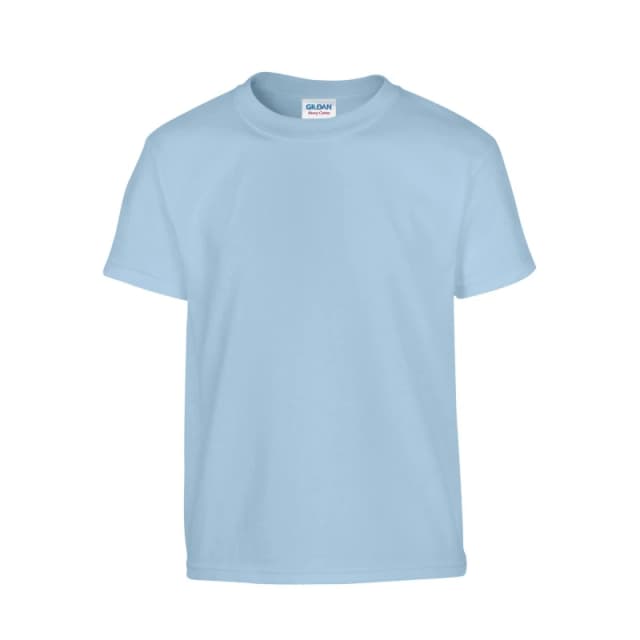 Gildan Plain Cotton Heavy T-Shirt in Light Blue Size: 12-13 Years Light Blue Unisex 12-13 Years