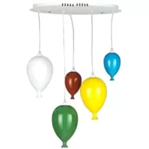 Onli Palloncini 5 Light Cluster Pendant Ceiling Light, Multi Colour Balloons