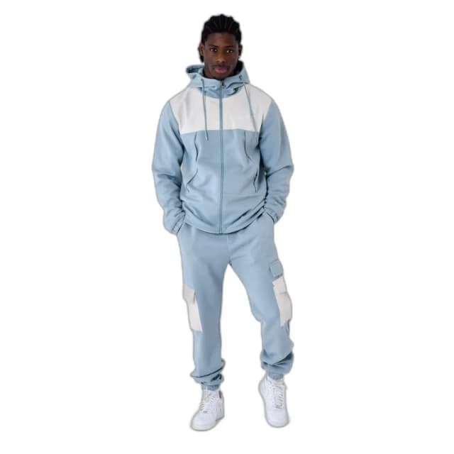 Project X Paris Sweatshirt hooded zip-up bimaterial Project X Paris Nid D'Abeille Bleu Male S