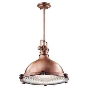 1 Light Extra Large Dome Ceiling Pendant Antique Copper, E27