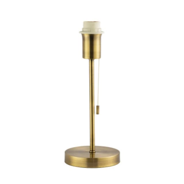 Happy Homewares Traditional And Classic Table Lamp Base In Antique Brass With Pull Cord Switch
