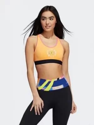 adidas Love Unites Believe This 2.0 Graphic Bra, Orange Size M Women