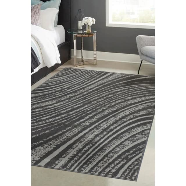 Homemaker Swirl Rug Grey Grey 120x170cm