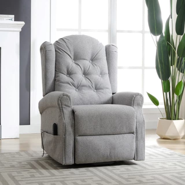 Artemis Home Crawley Electric Riser Recliner with Massage & Heat in Light Grey Light Grey Unisex