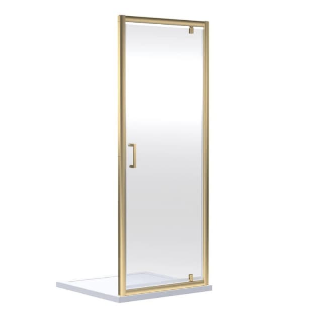 nuie Rene 1900 x 760mm Pivot Shower Door - Brown, Brown SMPD76BB-E6