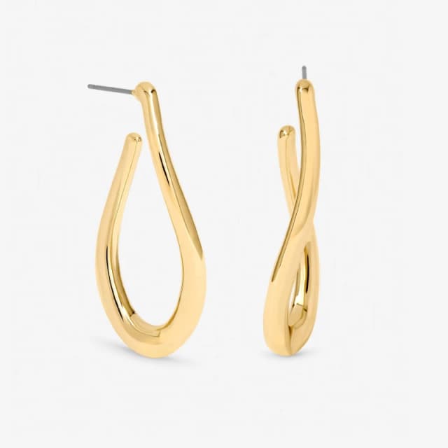 Mood Gold Plated Twist Hoop Earrings Gold female One Size
