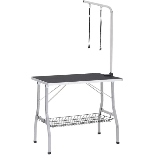 VIDAXL Adjustable Dog Grooming Table with 2 Loops and Basket vidaXL 8720286318294