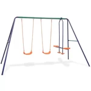 Vidaxl - Swing Set with 4 Seats Orange Orange
