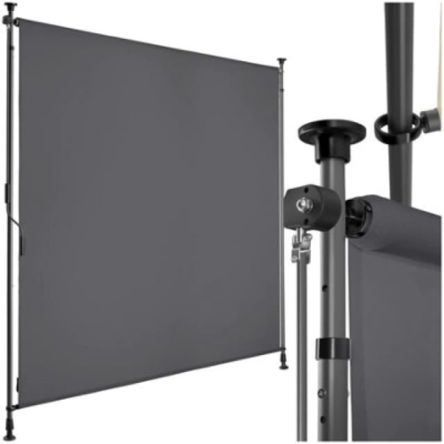 Tectake Retractable Awning Taija - Tooless Installation, With Hand Crank, Retractable And Uv Blocking 150 X 310 Cm - Dark Grey