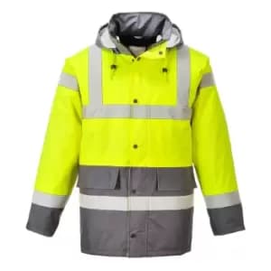 Oxford Weave 300D Class 3 Hi Vis Contrast Traffic Jacket Yellow / Grey S