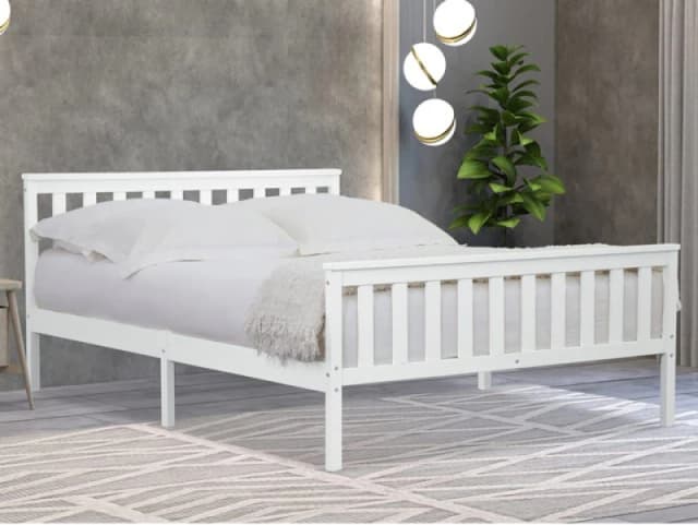 Flintshire Marnel White Wooden Bed Frame - 3ft Single