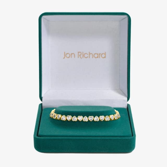 Jon Richard Gold Plated Cubic Zirconia Heart Drop Bracelet Chain Bracelets One Size Gold 71748010000